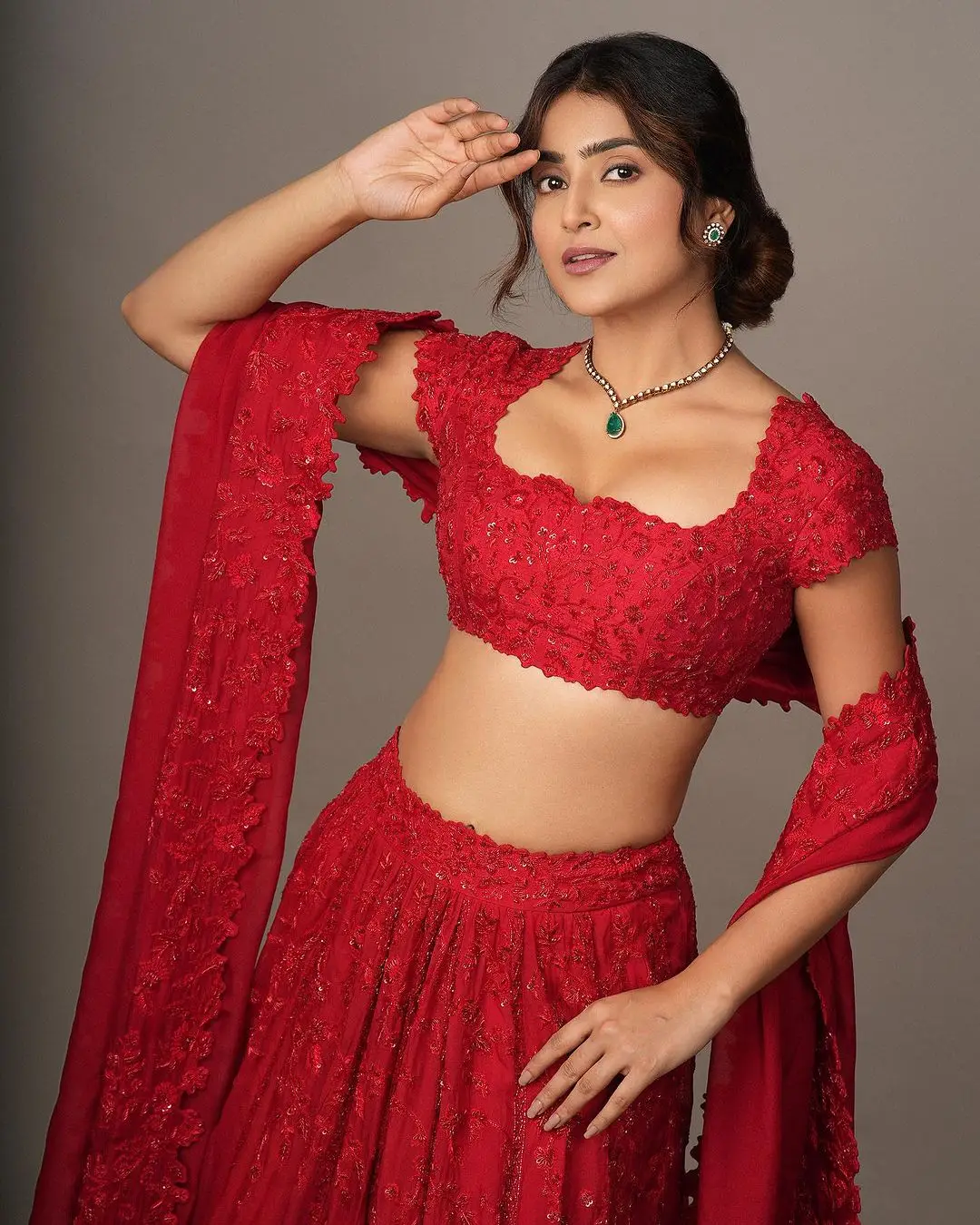 Tollywood Actress Avantika Mishra in Red Lehenga Choli